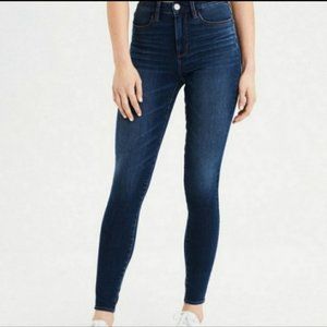 American Eagle Hi Rise Jegging 14 Long Jeans Skinny Stretch no distress AE Tall